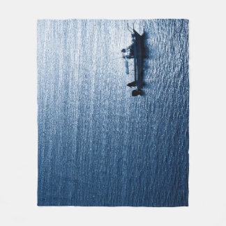 Minimalistische Ocean Wandkunst Visser Blauw Fleece Deken