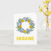 Minimalistische Oekraïense kleuren krans notitie K Kaart (Gele Bloem)