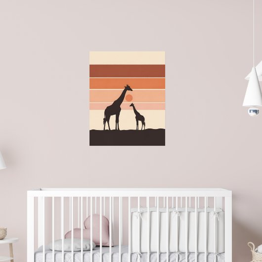Minimalistische Oerwoud Giraffe Art Poster (Kinderkamer 2)