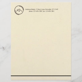Minimalistische Off White Vastgoed Briefhoofd