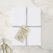 Minimalistische Off White Vastgoed Cadeaulabel (Met Touw)