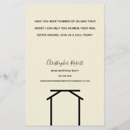 Minimalistische Off White Vastgoed Flyer