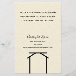 Minimalistische Off White Vastgoed Flyer