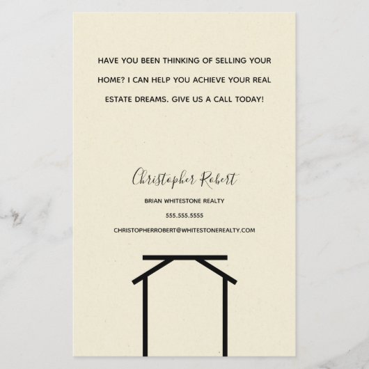 Minimalistische Off White Vastgoed Flyer (Voorkant)