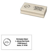 Minimalistische Off White Vastgoed Rubberstempel (Gestempeld)