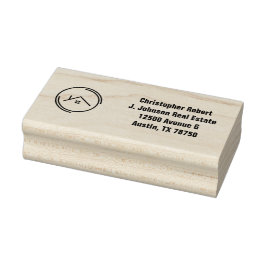 Minimalistische Off White Vastgoed Rubberstempel