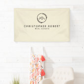 Minimalistische Off White Vastgoed Spandoek (Insitu)
