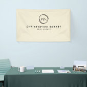 Minimalistische Off White Vastgoed Spandoek (Beurs)