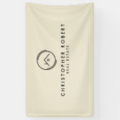 Minimalistische Off White Vastgoed Spandoek (Verticaal)