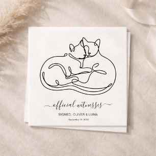 Minimalistische Officiële Getuigen Honden Trouwjur Servet
