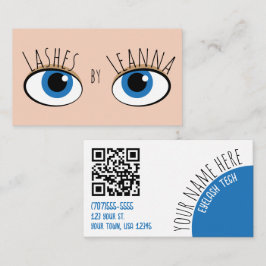Minimalistische ogen en wimpers wimpertechniek  visitekaartje