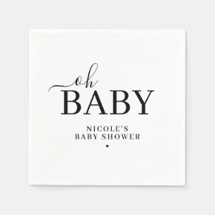 Minimalistische Oh Baby Shower Servet