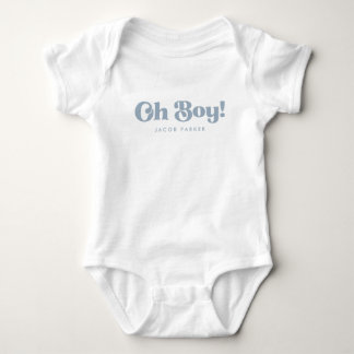 Minimalistische "Oh Boy!" Baby Jongen Persoonlijke Romper