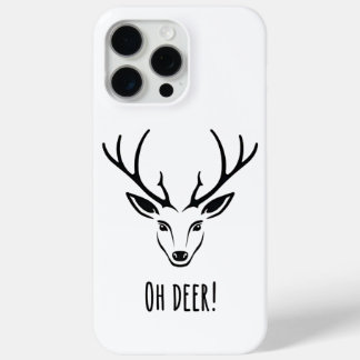 Minimalistische Oh Deer Reindeer iPhone 15 Pro Max Hoesje