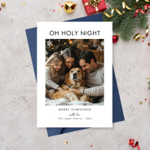 Minimalistische Oh Holy Night Kerstfoto