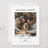 Minimalistische Oh Holy Night Kerstfoto Feestdagenkaart (Voorkant)