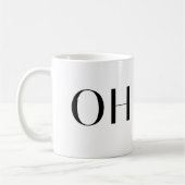 Minimalistische OH-typografie mok | Modern OMAÏA H (Links)