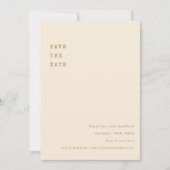 Minimalistische Okker Retro Schrijfmachine Lettert Save The Date (Voorkant)