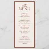 Minimalistische Old Money Trouwmenu Bedankkaart Programmakaart (Achterkant)