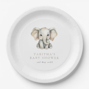 Minimalistische Olifant Kleine Pinda Baby Shower Papieren Bordje