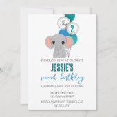 Minimalistische Olifant Verjaardag Uitnodiging (Voorkant)