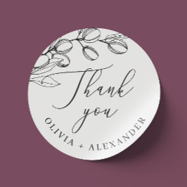 Minimalistische Olijf Bedankt | Elegante huwelijks Ronde Sticker