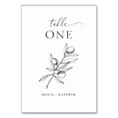 Minimalistische Olijf Bruiloft | Elegante Botanisc Kaart (Voorkant)