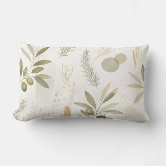 Minimalistische olijf- en rozemarijn botanische ku kussen