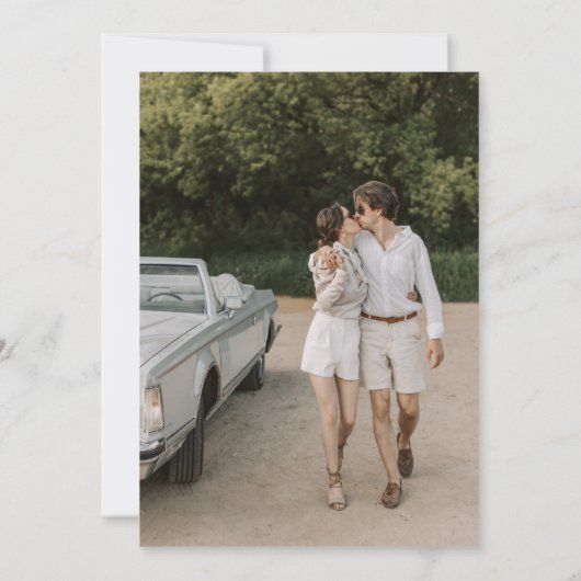 Minimalistische Olijf Herfst Retro Eenvoudige Brui Save The Date (Achterkant)