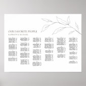 Minimalistische Olijfblad Bruiloft Alfabetische Zi Poster (Voorkant)