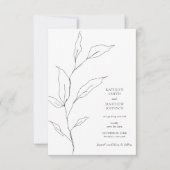 Minimalistische Olijfblad tak groen bruiloft Save The Date (Voorkant)