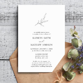 Minimalistische Olijfblad Tak Moderne Koppels Brui Kaart