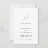 Minimalistische Olijfblad Tak Tuin Bruiloft Save The Date (Voorkant)