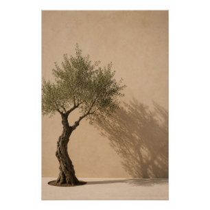 Minimalistische Olijfboom Muurkunst Poster