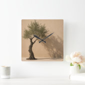 Minimalistische olijfboom wandklok (Huis)