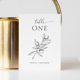 Minimalistische olijfbruiloft | Elegante botanisch Kaart