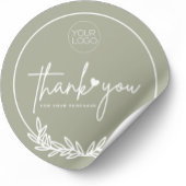 Minimalistische Olijfgroen Business Bedankt Custom Ronde Sticker