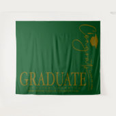 Minimalistische olijfgroene en gouden gelukwensen  wandkleed (Voorkant (horizontaal))