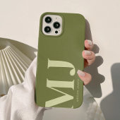 Minimalistische olijfgroene gepersonaliseerde Init Case-Mate iPhone Case