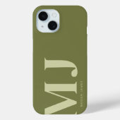 Minimalistische olijfgroene gepersonaliseerde Init Case-Mate iPhone Case (Achterkant)