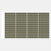 Minimalistische olijfgroene gepersonaliseerde naam labels (Vel)