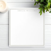 Minimalistische olijfgroene monogram twee randen