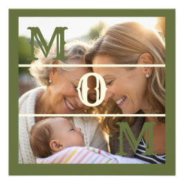 Minimalistische olijfgroene persoonlijke foto-aand foto afdruk