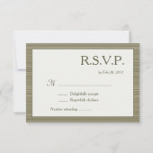 Minimalistische olijfgroene strepen moderne bruilo kaart (Voorkant)