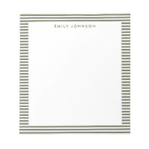 Minimalistische olijfgroene strepen monogram