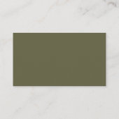 Minimalistische olijfgroene trouw-RSVP online QR-c Informatiekaartje (Achterkant)