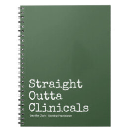 Minimalistische olijfgroene verpleegkundestudenten notitieboek