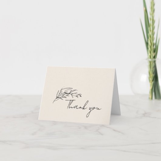 Minimalistische olijftak script aangepaste bedankj bedankkaart (Voorkant)