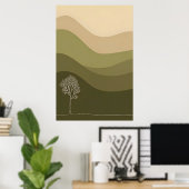 Minimalistische Olive Hill kunst Poster (Thuiskantoor)
