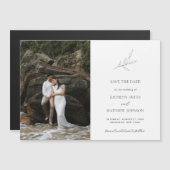 Minimalistische Olive Leaf Branch Garden Save The  Magnetische Uitnodiging (Voorkant / Achterkant)